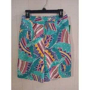 Vintage David Smith Bermuda Short Womens Size 10 Colorful Tropical 90s Y2K Baggy